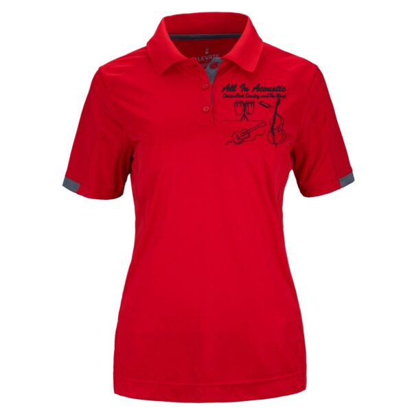 Women's Red All In Acoustic Kiso Polo Shirt