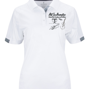 Women's White All In Acoustic Kiso Polo Shirt