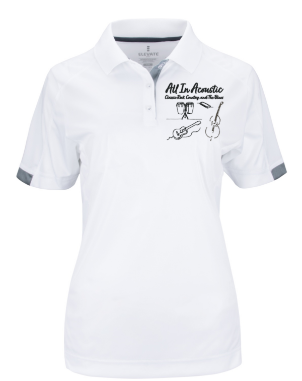 Women's White All In Acoustic Kiso Polo Shirt